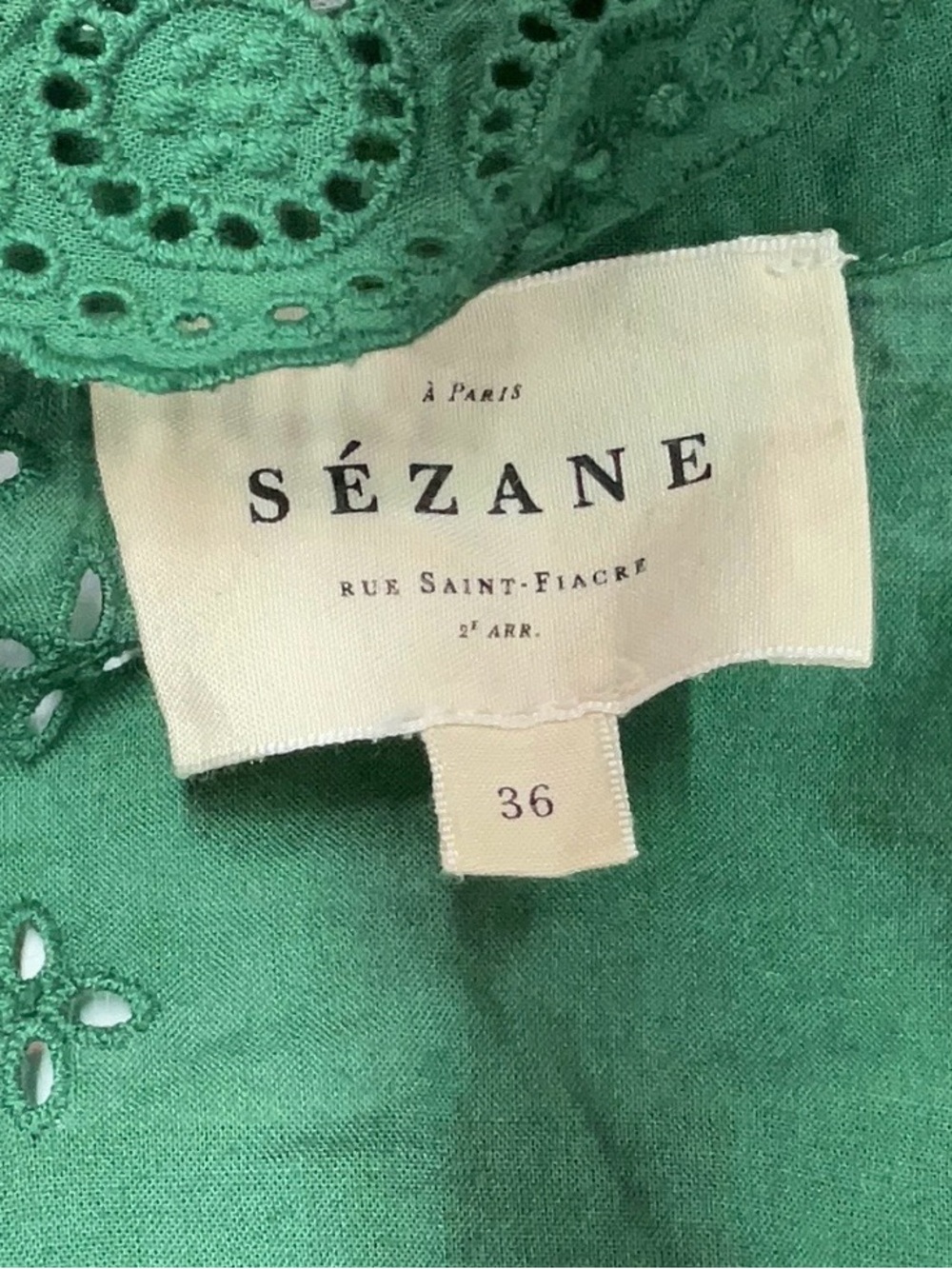 Sézane Dalhia Shirt in Bottle Green FR 36 / US 4 - Picture 7 of 11